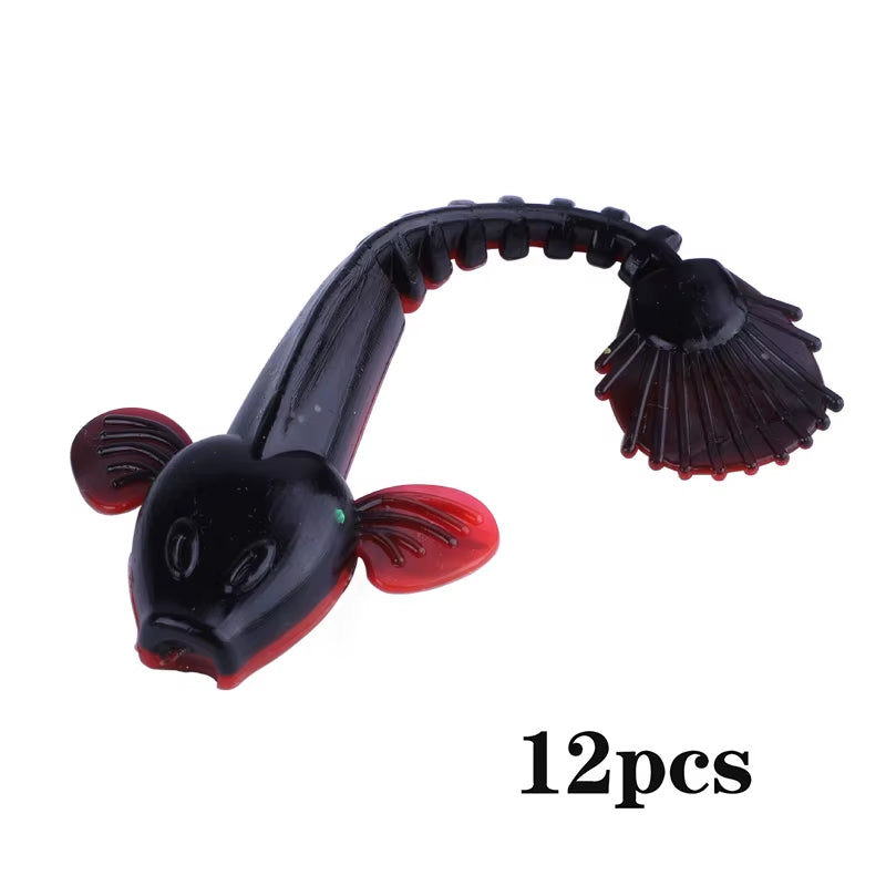 12Pcs Soft Fishing Lure 9Cm Artificial Soft Bait with Life-Like Swimming Actions for Sea River Fishing