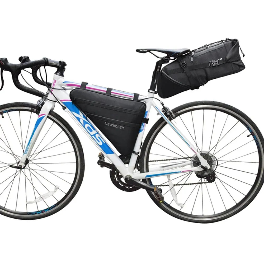 NEWBOLER Large Bicycle Triangle Bag Bike Frame Front Tube Bag Waterproof Cycling Bag Pannier Ebike Tool Bag Accessories