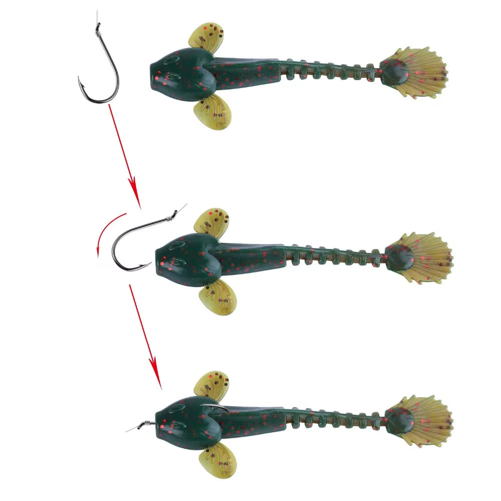 12Pcs Soft Fishing Lure 9Cm Artificial Soft Bait with Life-Like Swimming Actions for Sea River Fishing
