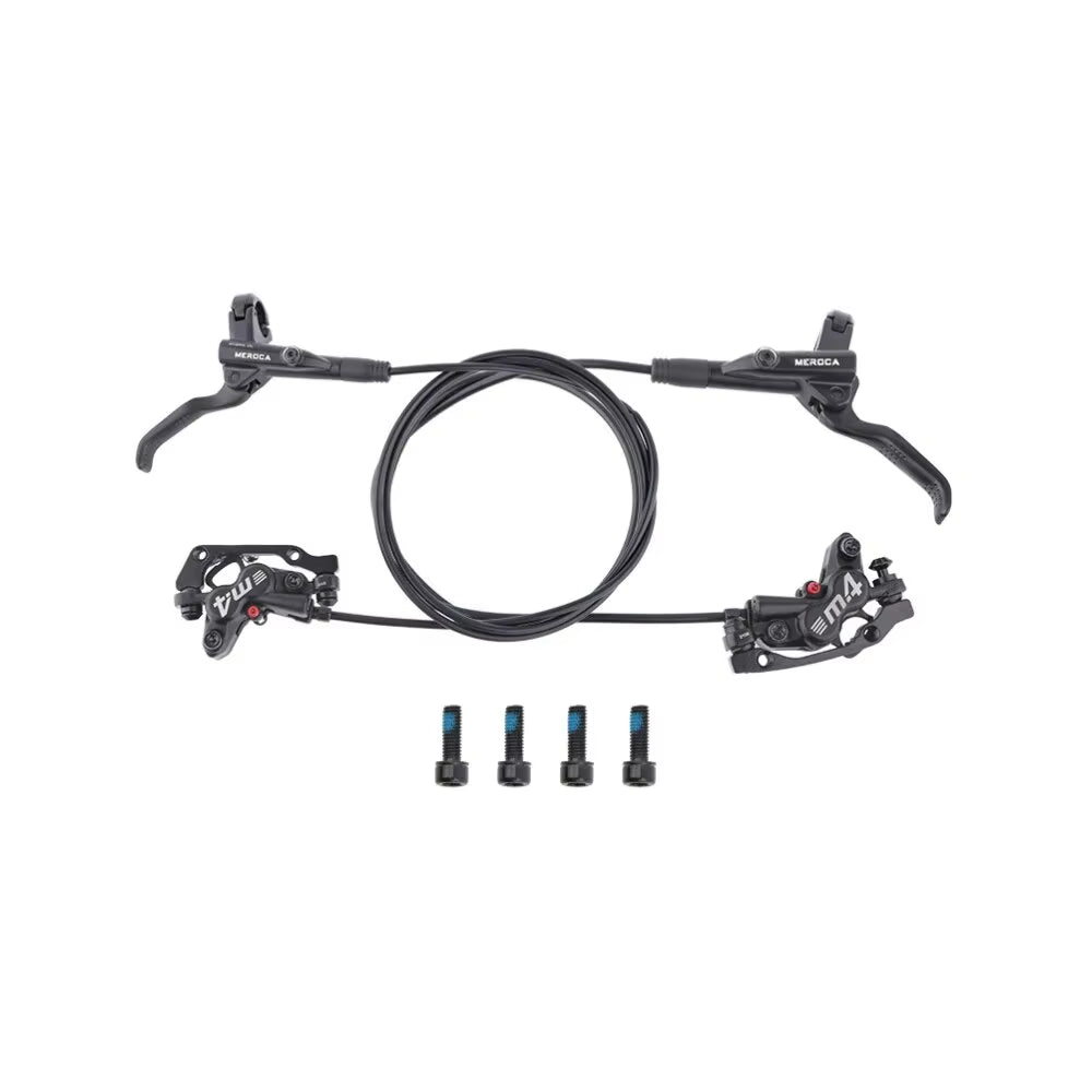 4-Piston MTB Hydraulic Brake Set with Silicone Protective Cover Front and Rear Brake 800Mm/1400Mm Bike Disc Brake for MTB
