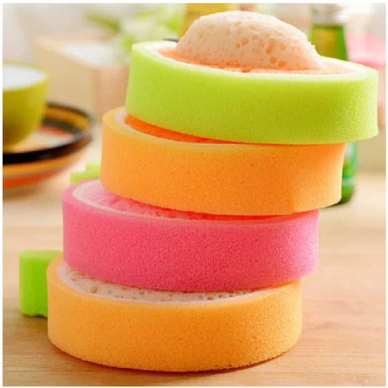 Thickened Sponge Dishwashing Wipe in Fruit Shape - Kitchen Cleaning Tool for Pots and Dishes