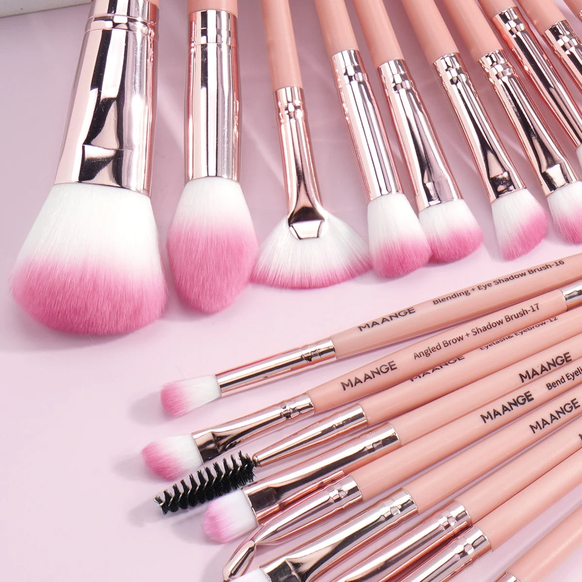 27-Piece Professional Makeup Tools Kit with 20 Foundation, Contour, and Blush Brushes, Triangle Powder Puff, Makeup Remover Puff, and Travel Bag