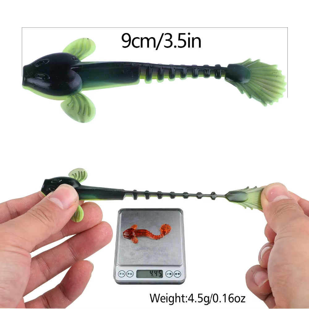 12Pcs Soft Fishing Lure 9Cm Artificial Soft Bait with Life-Like Swimming Actions for Sea River Fishing
