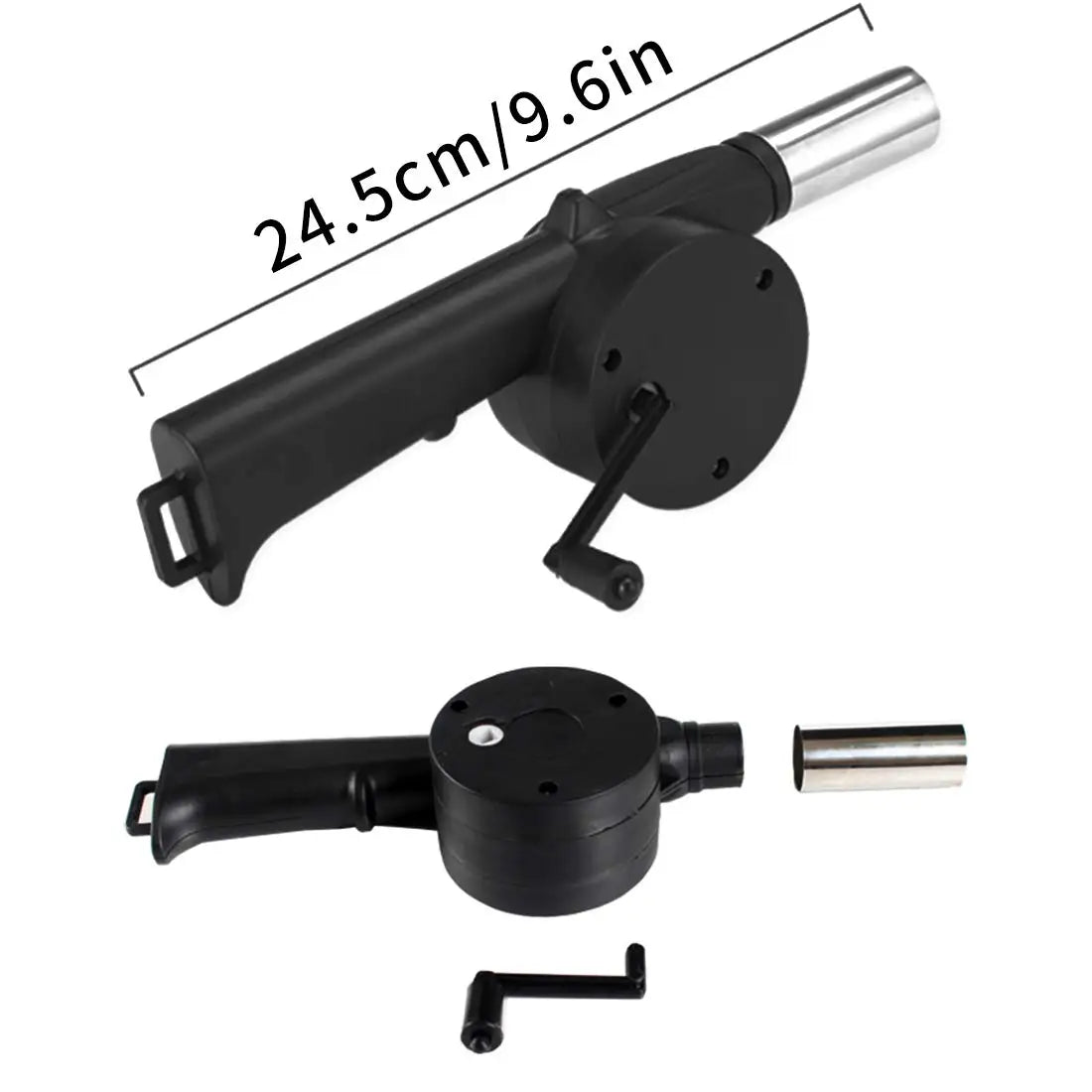 Grill Manual Fan Hand Crank BBQ Fan Portable Barbeque Air Blower with Manual Handle Speed Control Hand-Cranked Blower for Out