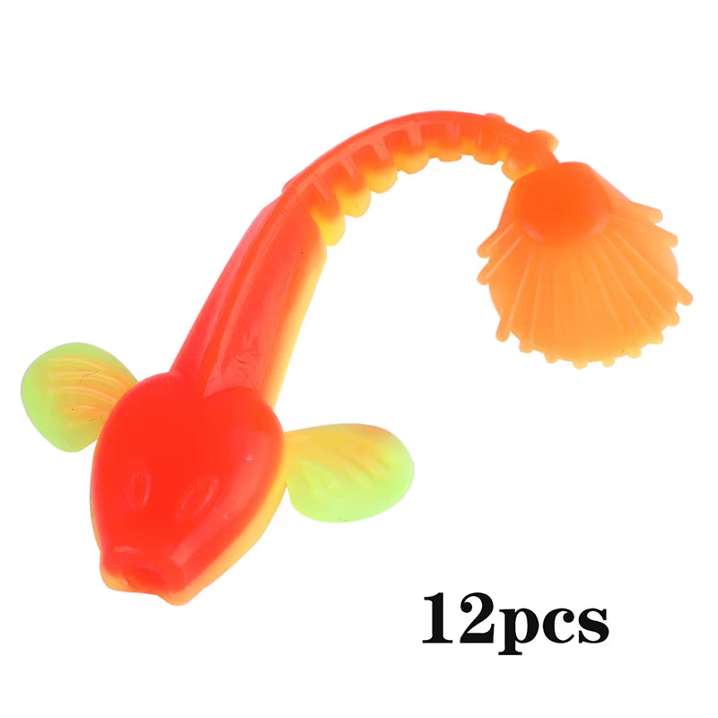 12Pcs Soft Fishing Lure 9Cm Artificial Soft Bait with Life-Like Swimming Actions for Sea River Fishing