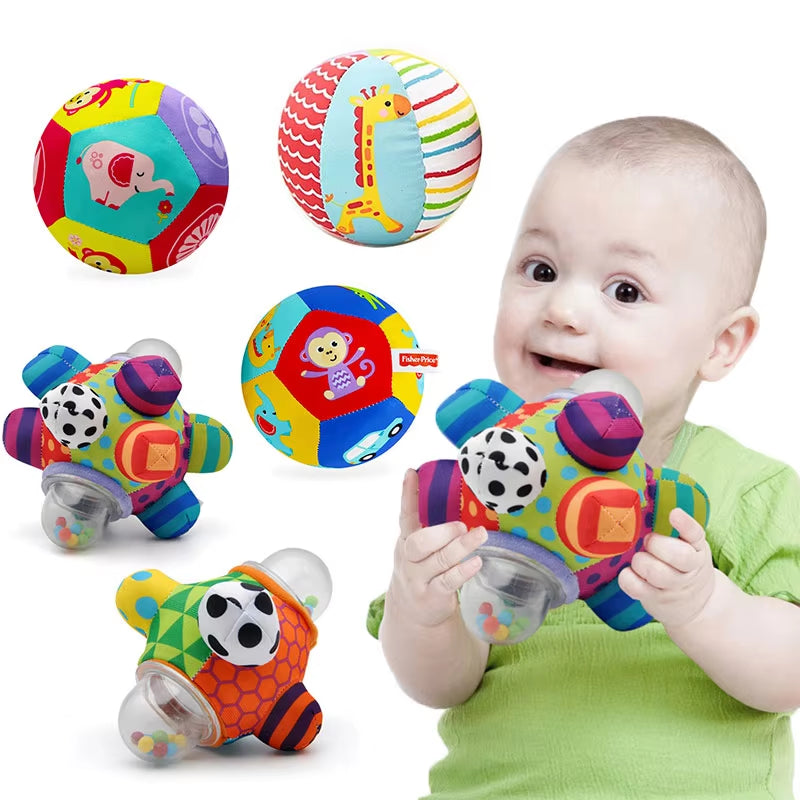 Baby Toy Fun Little Loud Bell Baby Ball Rattles Toy Develop Baby Intelligence Grasping Toy Hand Bell Rattle Toys for Baby Infant