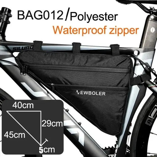 NEWBOLER Large Bicycle Triangle Bag Bike Frame Front Tube Bag Waterproof Cycling Bag Pannier Ebike Tool Bag Accessories