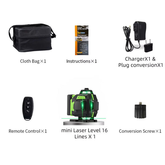 16 Lines Laser Level Green Line Selfleveling 360 Horizontal and Vertical Professional Building Mini Laser Level