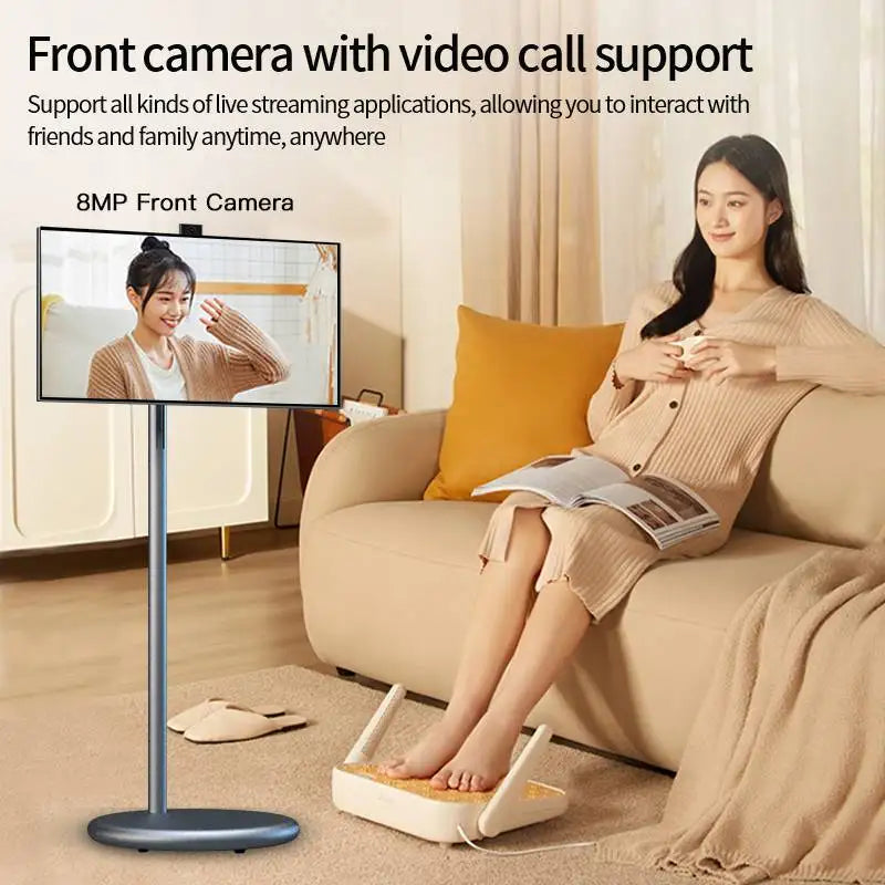 Factory Oem Android13 Movable Mini Tv Portable Adjustable Screen Android Smart Tv 27 Inch 6+128Gb Indoor Television Smart Tv
