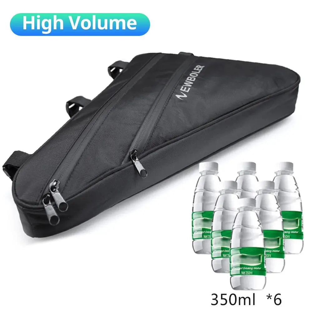 NEWBOLER Large Bicycle Triangle Bag Bike Frame Front Tube Bag Waterproof Cycling Bag Pannier Ebike Tool Bag Accessories
