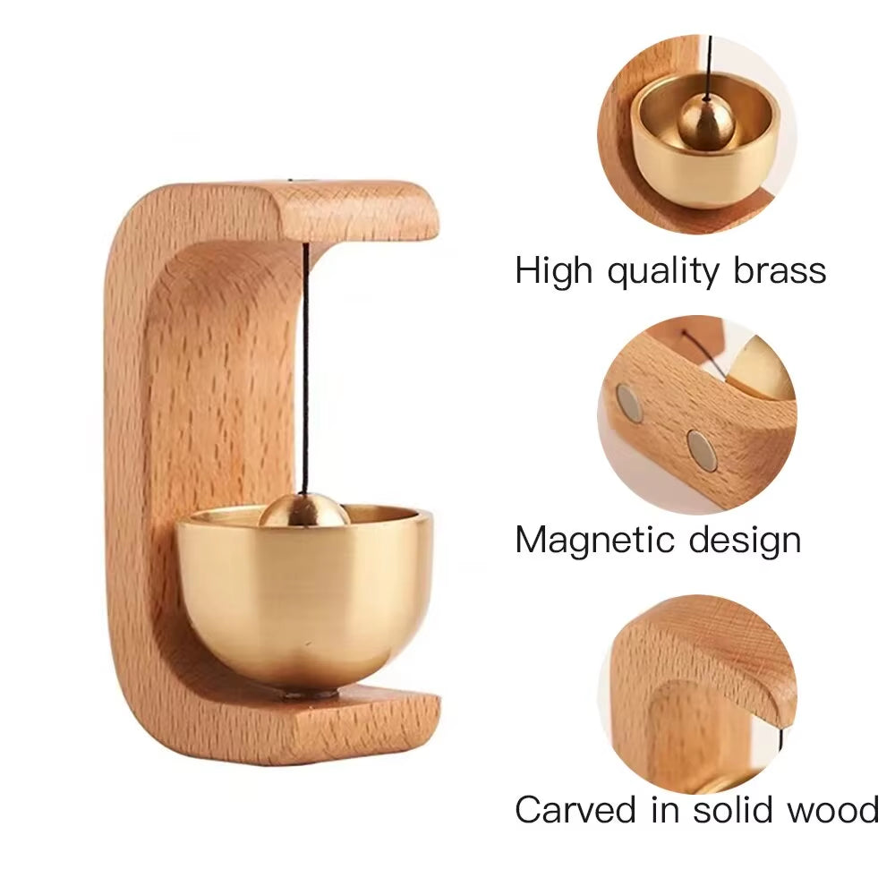 Dopamine Wind-Bell Magnetic Inhalation Home Wind-Bell Beech Car into the Door to Remind the Bell Copper Bell Walnut Copper Ornam Under 15