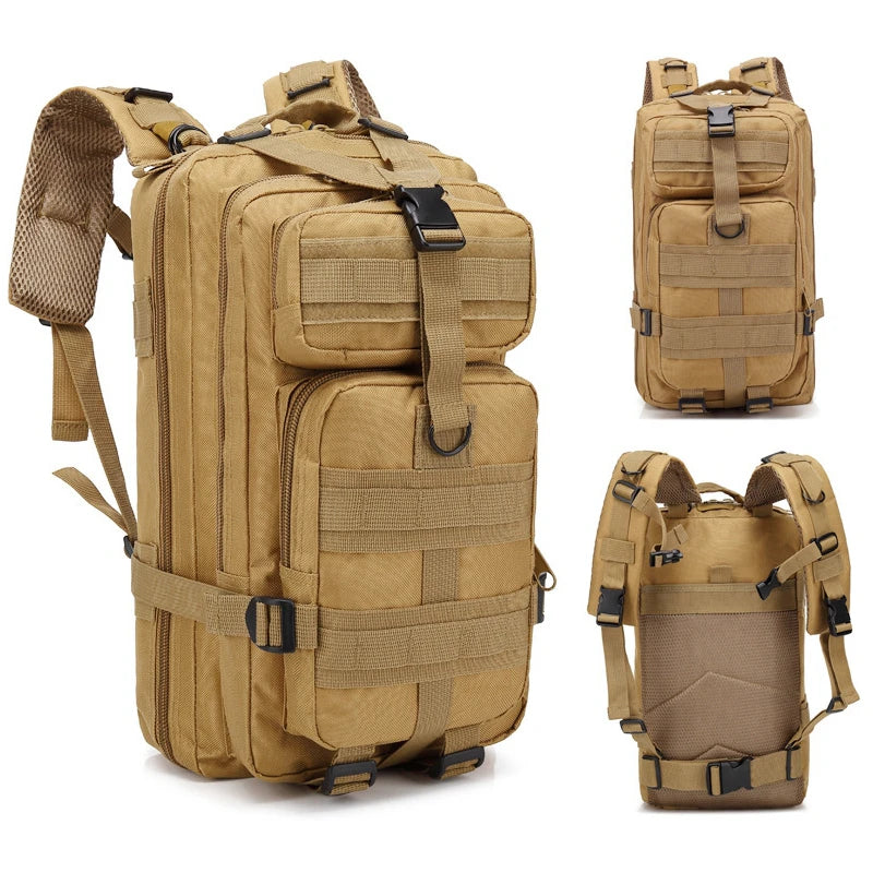 Tactical Camouflage Backpack for Outdoor Activities - Ideal for Climbing, Hunting, Fishing, and Hiking - Durable Nylon 3P Pack