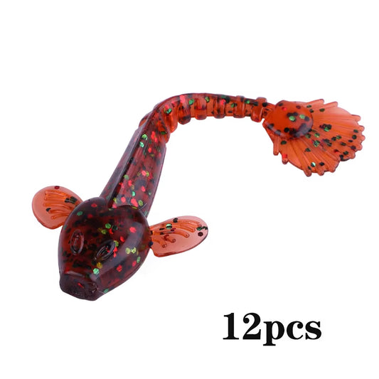 12Pcs Soft Fishing Lure 9Cm Artificial Soft Bait with Life-Like Swimming Actions for Sea River Fishing
