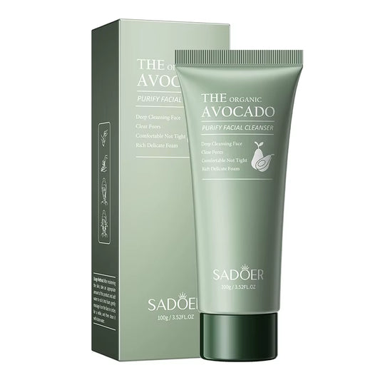 SAODER Moisturizing Avocado Facial Cleanser - Exfoliating Foam Face Wash for Radiant Skin Care